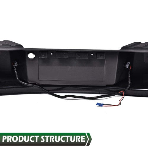 Solid Spare Black - Complete Rear Steel Bumper Assembly Fit For 2009-2014 Ford F150 Truck