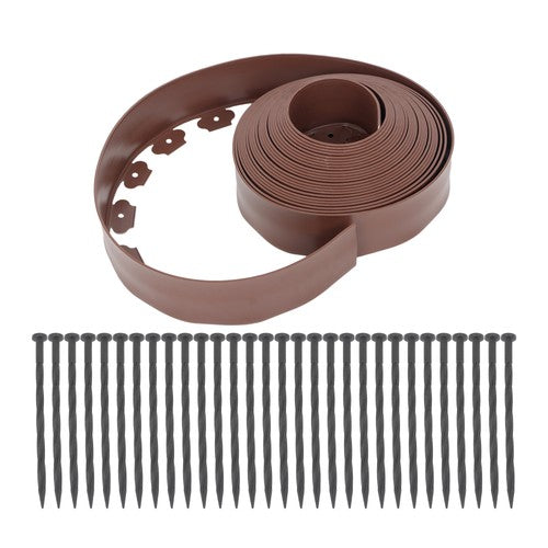 Solid Spare L-shaped Lawn Garden Edging Kit With Anchoring Spikes Plastic No Dig Lawn Border