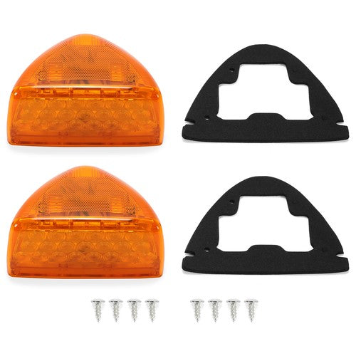 Solid Spare Pair 31 LED For Peterbilt 379 359 Turn Signal Light -Amber LED/Amber Lens RH LH