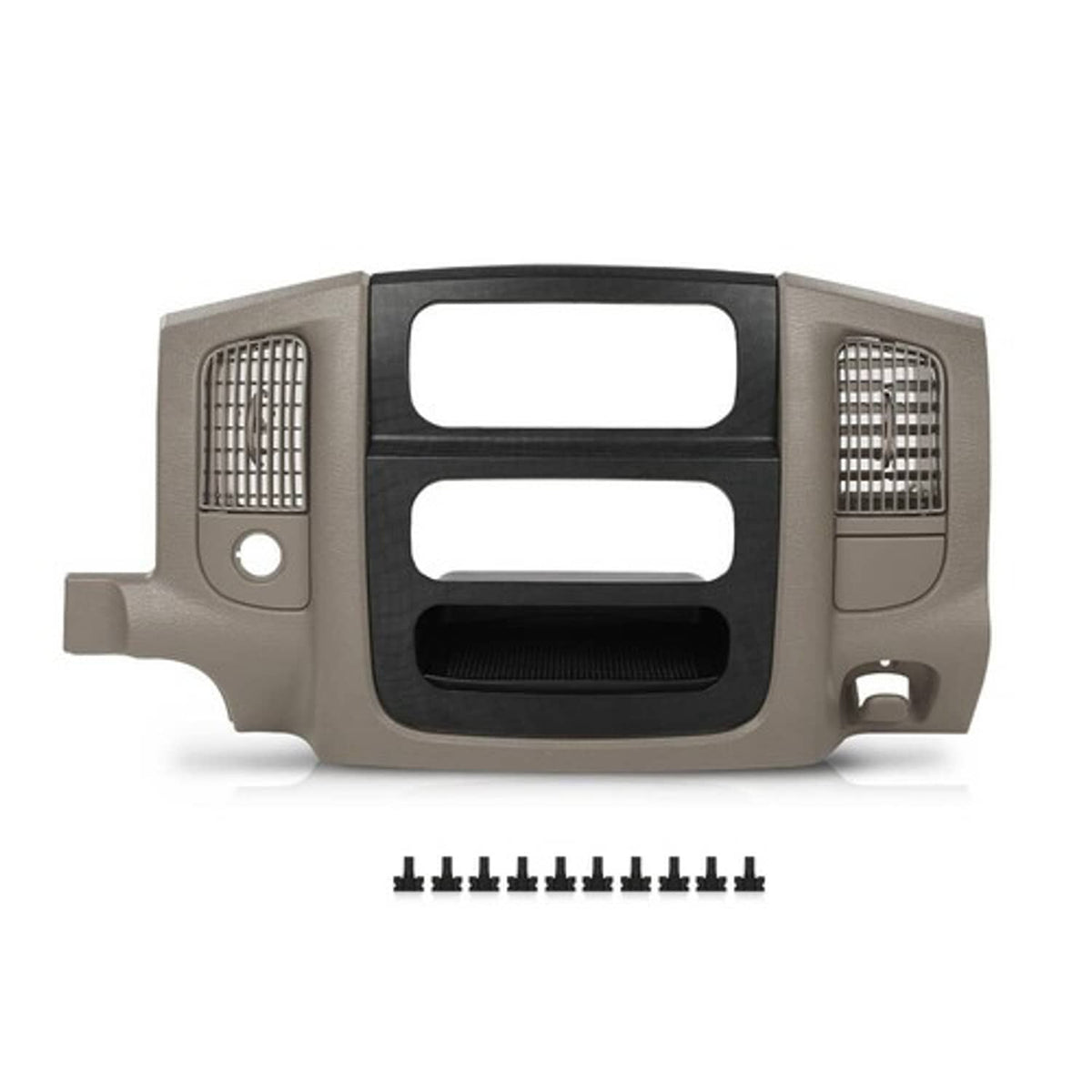 Solid Spare Fit For 02-05 Dodge Ram Dash Radio Bezel Climate Trim Panel Vents Storage Beige