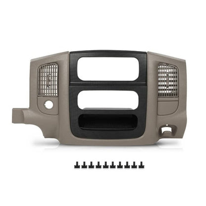 Solid Spare Fit For 02-05 Dodge Ram Dash Radio Bezel Climate Trim Panel Vents Storage Beige
