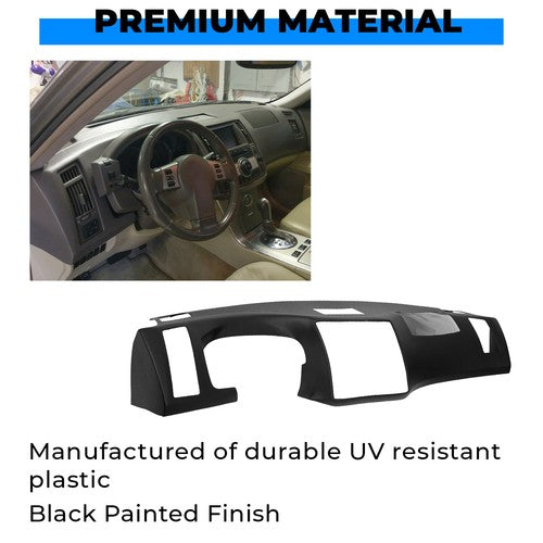 Solid Spare For 2006 2007 2008 Infiniti FX35 Black Painted Dash Cover Dash Cap w/ Glue
