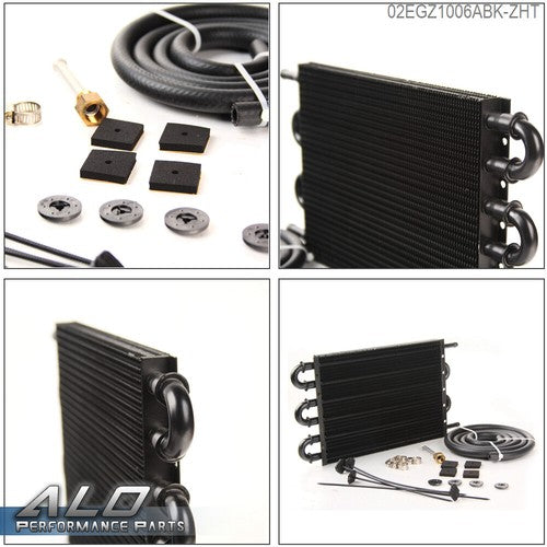 Solid Spare New Universal 6 Row 10AN Remote Transmission Oil Cooler Radiator Converter Kit
