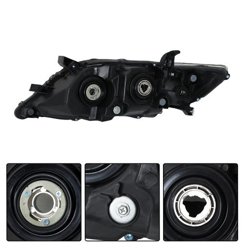 Solid Spare Headlights Black Fog Lights+Switch Kit For 10-11 Toyota Camry SE Left+Right Side