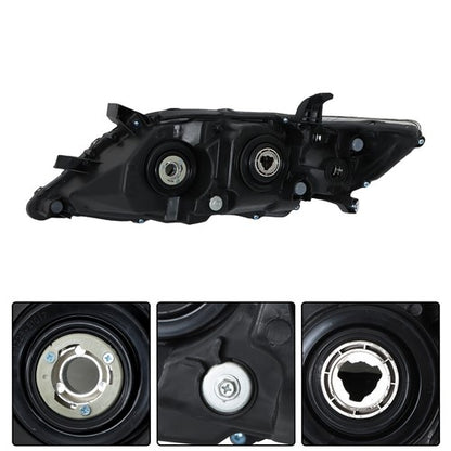 Solid Spare Headlights Black Fog Lights+Switch Kit For 10-11 Toyota Camry SE Left+Right Side