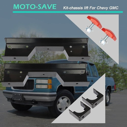 Solid Spare For 1988-1998 Chevy Silverado C1500 Pickup C-Notch Rear Support & Drop Flip Kit