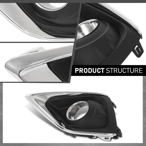 Solid Spare Fit For 2019-2020 Buick Envision Fog Light Bezel Lamp Cover w/ Chrome Trim Left