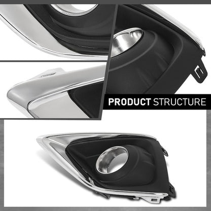 Solid Spare Fit For 2019-2020 Buick Envision Fog Light Bezel Lamp Cover w/ Chrome Trim Left