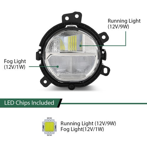 Solid Spare Front Bumper LED Fog Light Lamp Left Fit For 2013-16 BMW Mini F54 F55 F56 F57