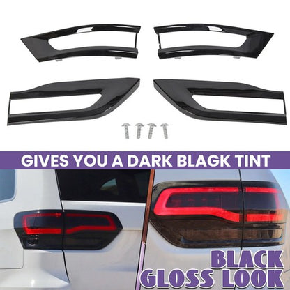 Solid Spare For 2014-2021 Jeep Grand Cherokee Gloss Black Tail Light Lamp Cover Trim Bezel