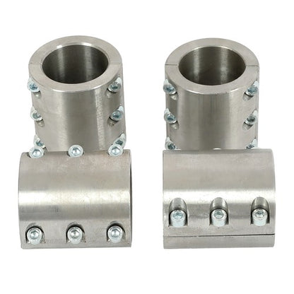 Solid Spare 4 Steel tube clamps weldable bolt on 1.75" 1 3/4" roll cage mounts