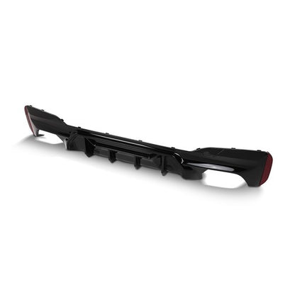 Solid Spare Fit For 17-23 BMW G30/G31/G38 5 Series M Sport Rear Bumper Diffuser Gloss Black