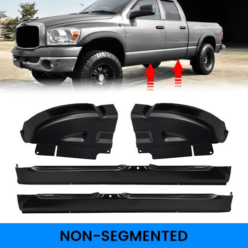 Solid Spare 4Pcs Rocker Panels & Cab Corners For Dodge Ram 1500 2500 3500 Quad Cab 2002-2008