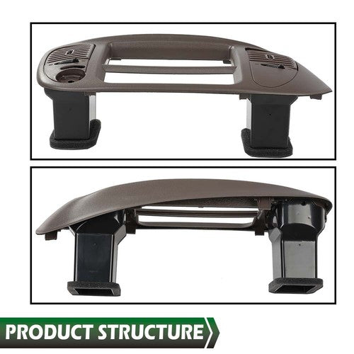 Solid Spare Fit For 97-03 Ford F150 Expedition Radio Climate Trim Bezel Dash Panel Brown