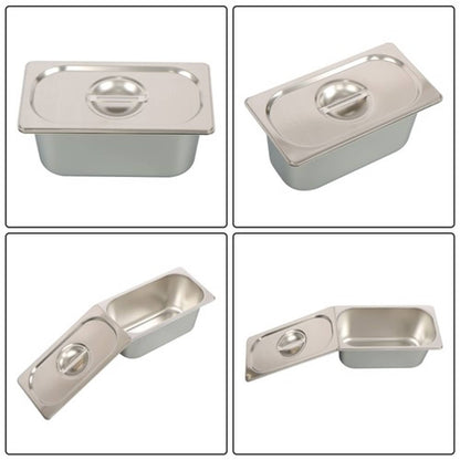 Solid Spare Steam Table Pans 1/3 Size 6" Deep Thickened 8 Pieces with Non-Stick Coating