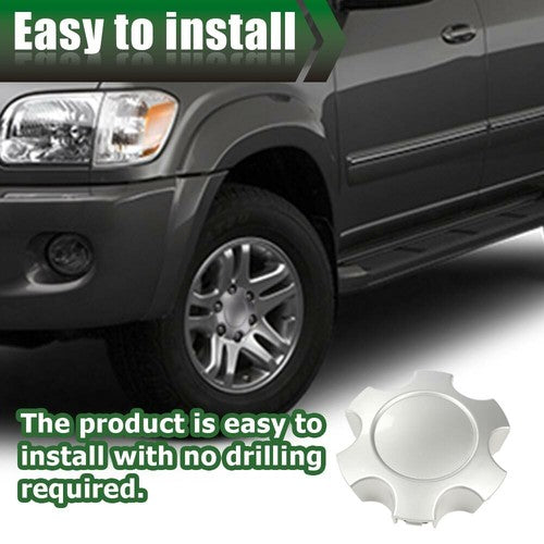 Solid Spare Fit For Toyota Sequoia Tundra 03-07 Wheel Center Hub Caps Silver 56069440