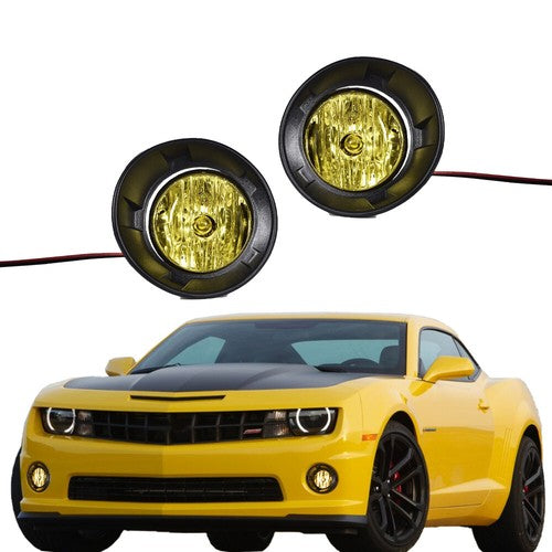 Solid Spare FIT FOR 10-13 CHEVY CAMARO 1PAIR YELLOW LENS BUMPER FOG LIGHTS DRIVING LAMPS
