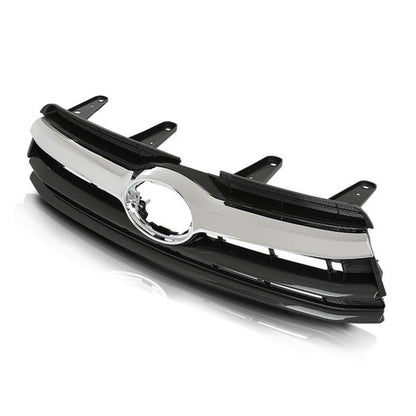 Solid Spare Fit For 14-16 Toyota Highlander Front Bumper Upper Grille Black Chrome TO1200371