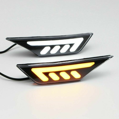 Black LED Front Bumper Side Marker Light Turn Signal For 2016-2021 Honda Civic