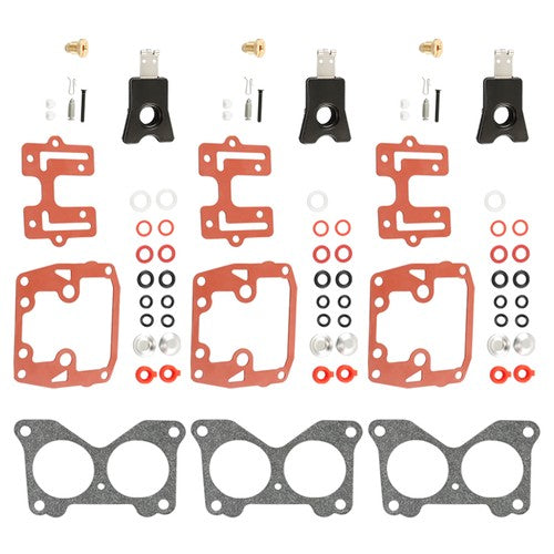 Solid Spare 3 Set Carburetor Carb Kit 439076 For Johnson Evinrude v4 v6 85-235 HP Crossflow