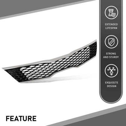 Solid Spare Fit For 2016-2018 Kia Optima SX SXL Front Bumper Upper Grille Black & Chrome