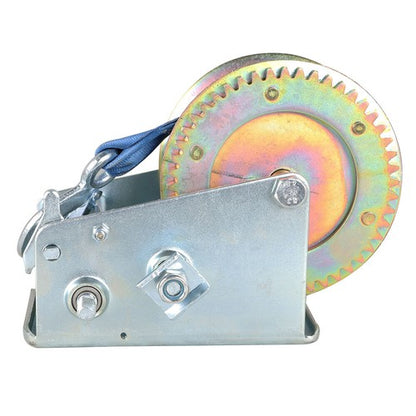 Solid Spare 3500lbs Hand Winch Boat Trailer Winch Crank With 10m (32ft) Strap Winch
