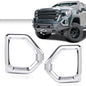 Solid Spare Fit For 2019-2021 GMC Sierra 1500 Denali Front Fog Light Outer Bezel Cover Set