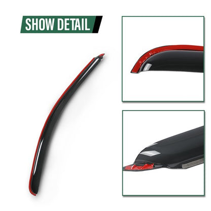 Solid Spare Fit For 07-13 Chevy Silverado GMC Sierra Crew Cab Window Visors Rain Guards