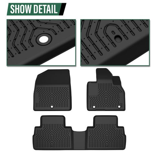 Solid Spare Fit For 20-24 Hyundai Palisade All Weather TPE Floor Mats Protection Liners