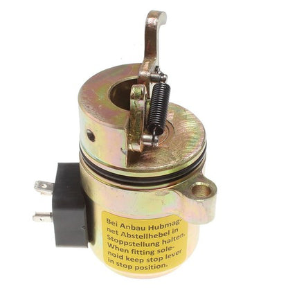 Solid Spare 12V Fuel Shutoff Solenoid Fits Gehl Skid Steer Loader 5640/6640 DEUTZ BF4M1011F