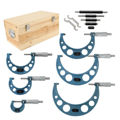 Solid Spare 0-6" Precision Outside Micrometer Set 0.0001" Carbide Standards 6 PC Set