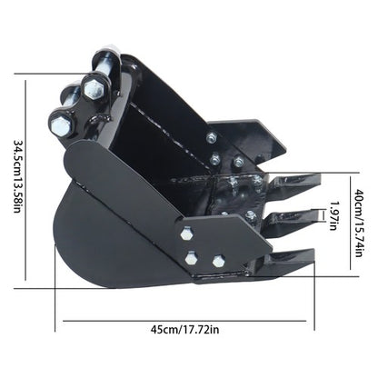 Solid Spare New Mini Excavator 400mm Tooth Bucket Digger Machine Attachment With Teeth