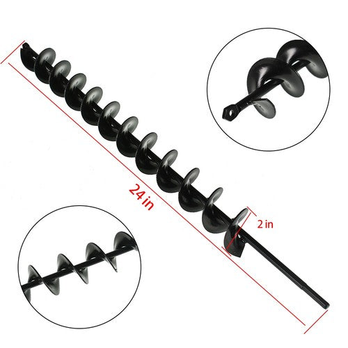Solid Spare 2" x24" Garden Plant Flower Bulb Auger Rapid Planter For 3/8in Hex Drive Drill