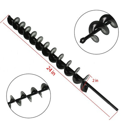 Solid Spare 2" x24" Garden Plant Flower Bulb Auger Rapid Planter For 3/8in Hex Drive Drill