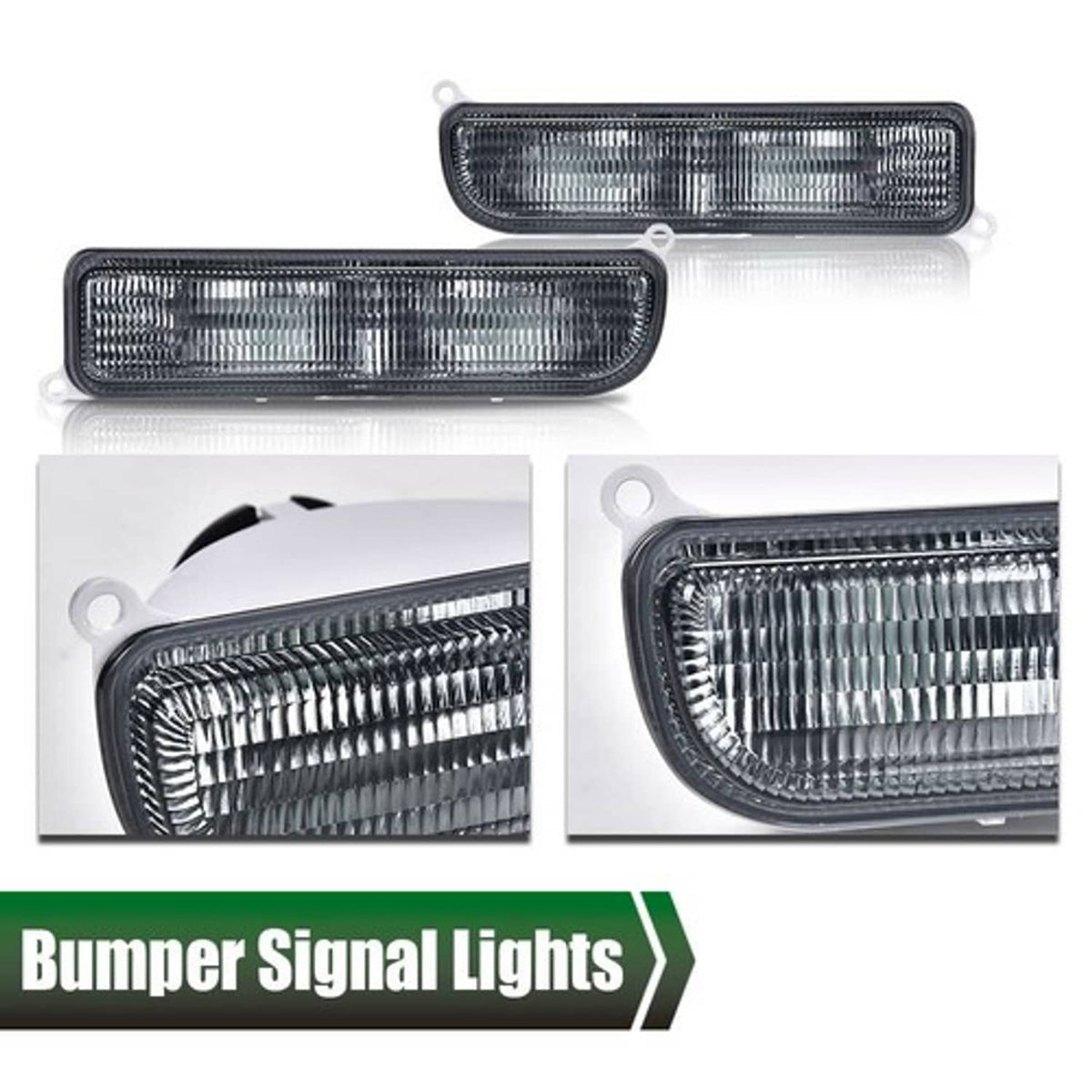 Solid Spare Fit For 1997-2001 Jeep Cherokee XJ Smoke Corner Lights + Bumper Signal Lights