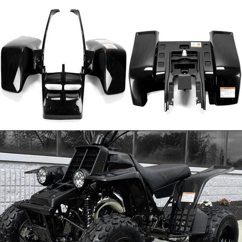 Solid Spare Front + Rear Fender Plastic Body For 1987-2006 Yamaha Banshee 350 YFZ350 （Black）