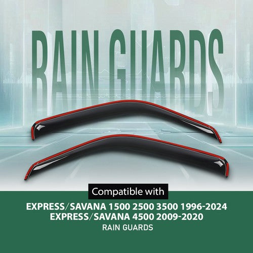 Solid Spare Rain Guards Window Vent Visors Fit For 1996-2025 Chevy Express/GMC Savana Van