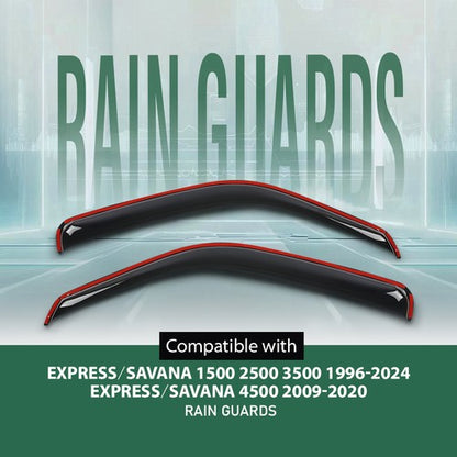 Solid Spare Rain Guards Window Vent Visors Fit For 1996-2025 Chevy Express/GMC Savana Van