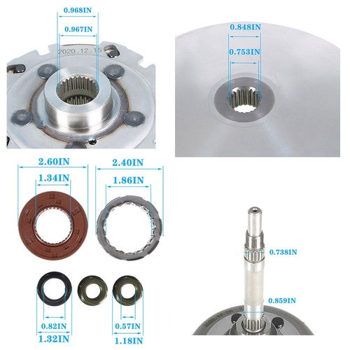 Solid Spare Wet Clutch Housing Primary Sheave Gasket Bearing For Yamaha Rhino 660 Grizzly