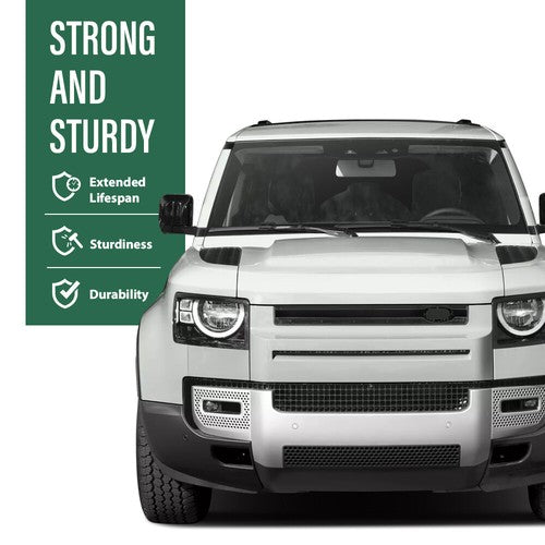 Solid Spare Front Bumper Grille Badge Strip Trim Fit For 2020-24 Land Rover Defender 110 130