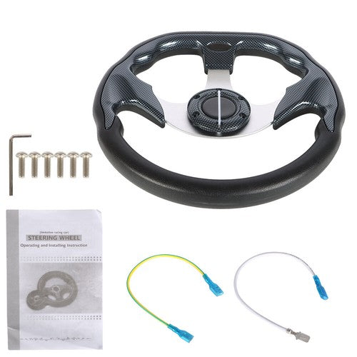 Solid Spare 12" inch Golf Cart Steering Wheel For Yamaha EZGO Club Car Black USA