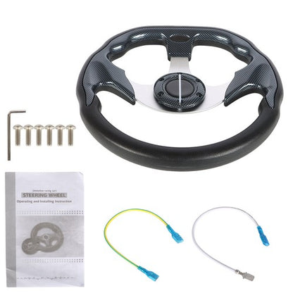 Solid Spare 12" inch Golf Cart Steering Wheel For Yamaha EZGO Club Car Black USA