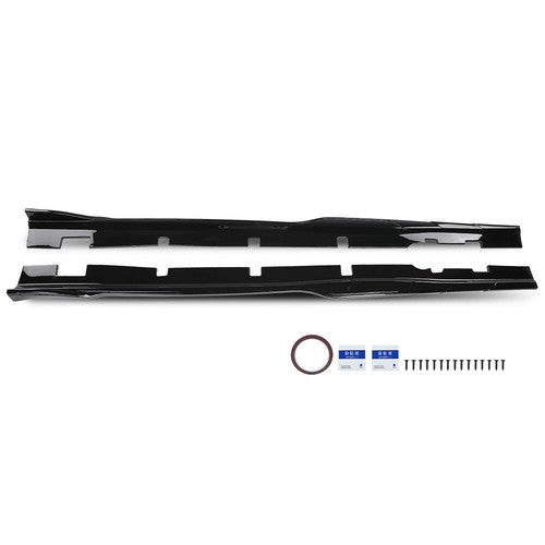 Solid Spare Body Kit Glossy Black Side Skirts Rocker Panel Fit For 15-23 Charger Widebody