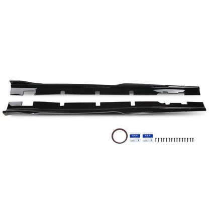 Solid Spare Body Kit Glossy Black Side Skirts Rocker Panel Fit For 15-23 Charger Widebody
