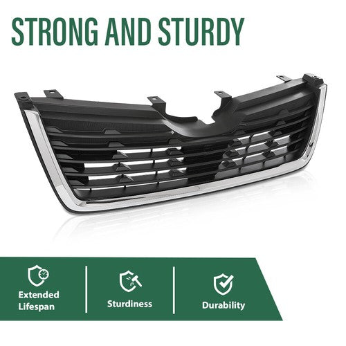 Solid Spare Fit For 2019-2021 Subaru Forester Front Bumper Lower Grille Grill Black Chrome