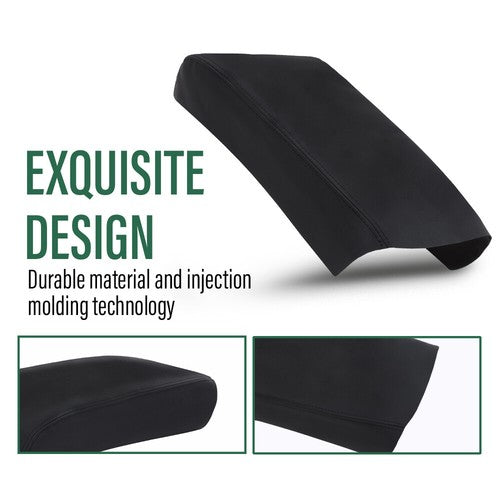 Solid Spare Fit For 2011-2018 Ford Explorer Leather Console Lid Armrest Cover Black Stitch