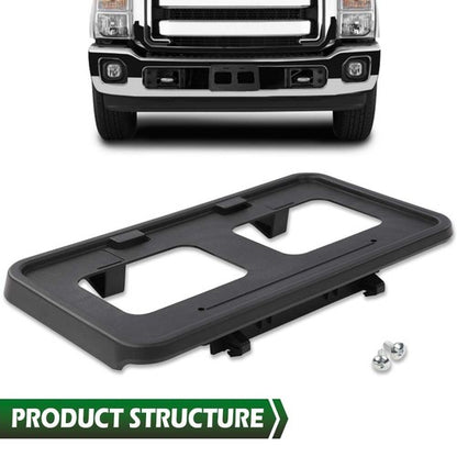 Solid Spare Fit For 11-16 F250 F350 Super Duty Front Bumper License Plate Mounting Bracket
