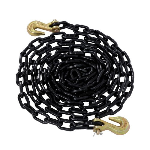 Solid Spare 1/4 Inch x 14Ft G80 Transport Bundle Chain Steel Black 3300lbs Safe Working Load