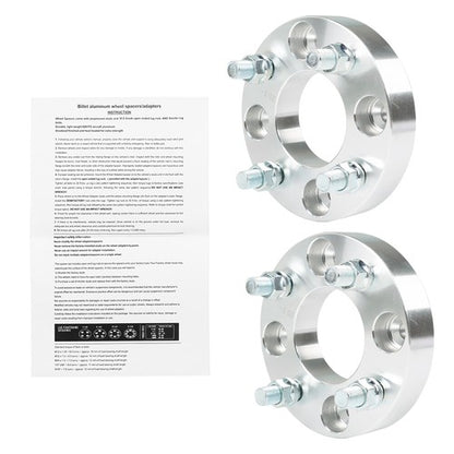 Solid Spare Wheel Flange 1" 4x101.6mm Hub Bore 62mm Thread Size 1/2"x20 Silver 2Pcs