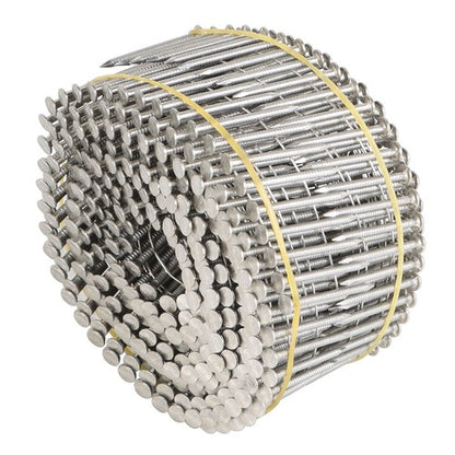 Solid Spare 15 Degree Wire Coil 1-1/4 ×.09 Ring Shank Stainless Steel Siding Nails 1200Pcs